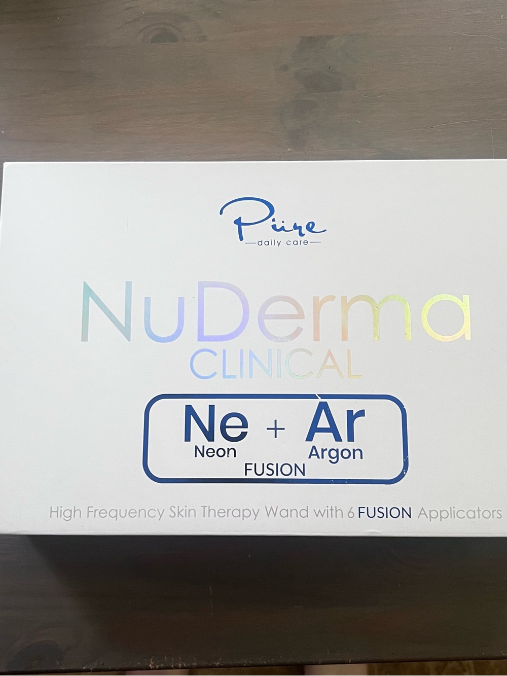 NuDerma Clinical Neon + Argon High Frequency Skin Therapy Wand - White